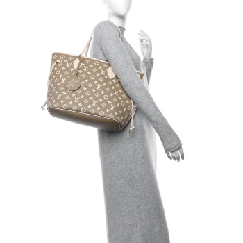 LOUIS VUITTON Empreinte Monogram Spring In The City Neverfull MM Kaki Beige Cream