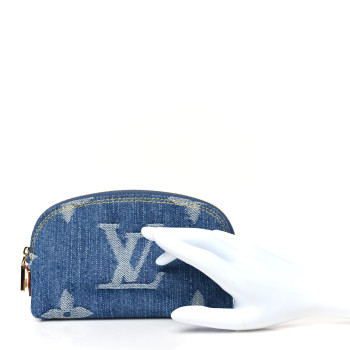 LOUIS VUITTON Denim Giant Monogram Pochette Cosmetique PM Denim Blue