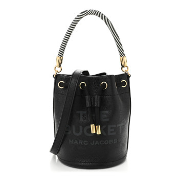 MARC JACOBS Grained Calfskin Mini The Bucket Bag Black