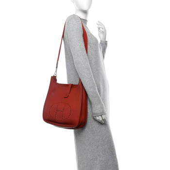 HERMES Taurillon Clemence Evelyne GM Rouge