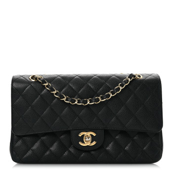 CHANEL Caviar Quilted Medium Double Flap Black