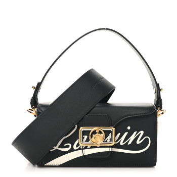 LANVIN Calfskin Logo Nano Pencil Bag Black