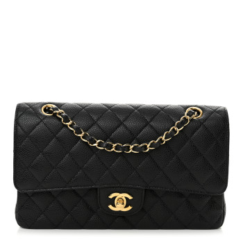 CHANEL Caviar Quilted Medium Double Flap Black