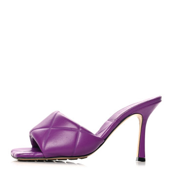 BOTTEGA VENETA Nappa Quilted Rubber Lido Mule Sandals 38.5 Gumdrop