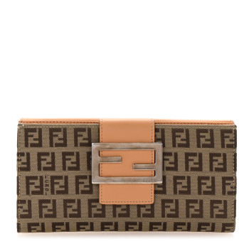 FENDI Zucchino Forever Continental Wallet Toro Natural