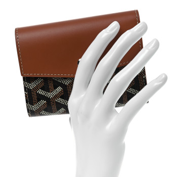 GOYARD Goyardine Saint-Gabriel Compact Wallet Black Gold