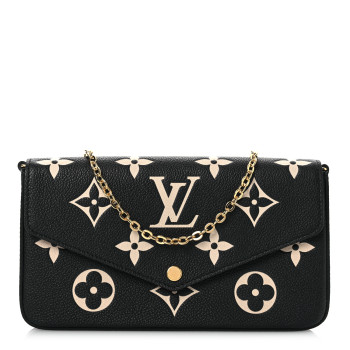 LOUIS VUITTON Empreinte Monogram Giant Felicie Pochette Black Beige