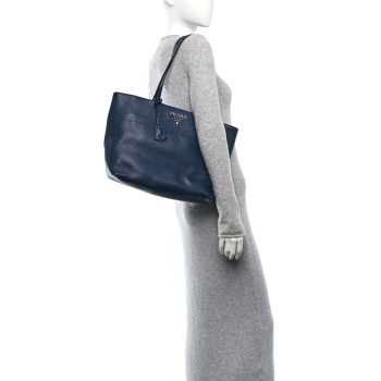 PRADA Vitello Phenix Shopping Tote Baltico