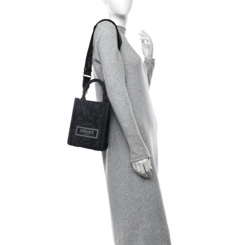 VERSACE Jacquard Barocco Mini Athena Tote Black