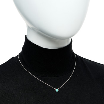 TIFFANY Sterling Silver Turquoise Elsa Peretti Color by the Yard Pendant Necklace
