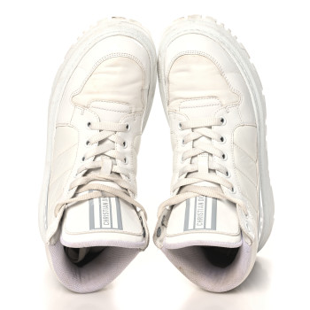 CHRISTIAN DIOR Nylon Fabric Womens D-Player High Top Sneakers 36 White Grey