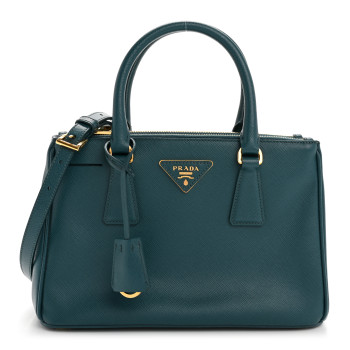 PRADA Saffiano Lux Mini Galleria Double Zip Tote Ottanio