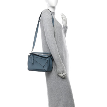 LOEWE Calfskin Small Puzzle Bag Stone Blue