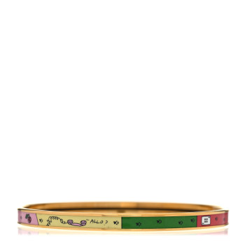 HERMES Enamel Printed Extra Narrow Mystere au 24 Bracelet 70 Casaque