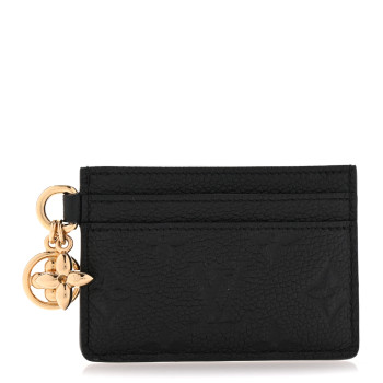 LOUIS VUITTON Empreinte Monogram LV Charms Card Holder Black
