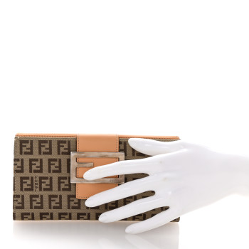 FENDI Zucchino Forever Continental Wallet Toro Natural