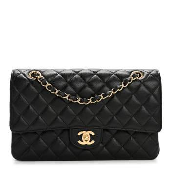 CHANEL Caviar Quilted Medium Double Flap Black
