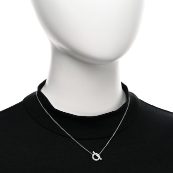 HERMES 18K White Gold Diamond Finesse Pendant Necklace