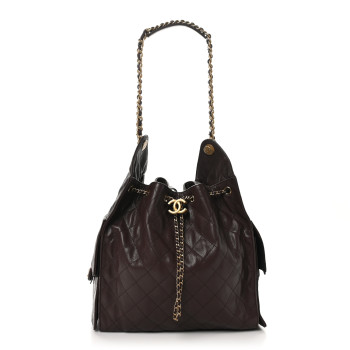 CHANEL Caviar Quilted Medium Chanel 25 Handbag Dark Brown
