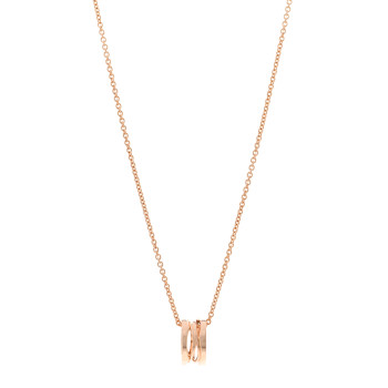 BULGARI 18K Rose Gold B.Zero1 Open Legends Pendant Necklace