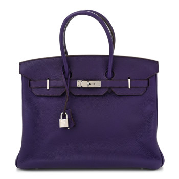 HERMES Taurillon Clemence Birkin 35 Iris