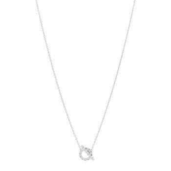 HERMES 18K White Gold Diamond Finesse Pendant Necklace