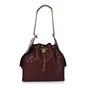 CHANEL Caviar Quilted Medium Chanel 25 Handbag Burgundy