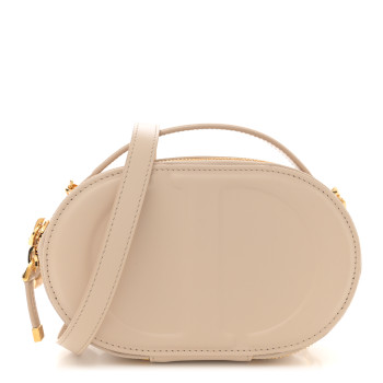 CHRISTIAN DIOR Calfskin CD Signature Oval Crossbody Camera Bag Caramel Beige CHRISTIAN DIOR Calfskin CD Signature Oval Crossbody Camera Bag Caramel Beige