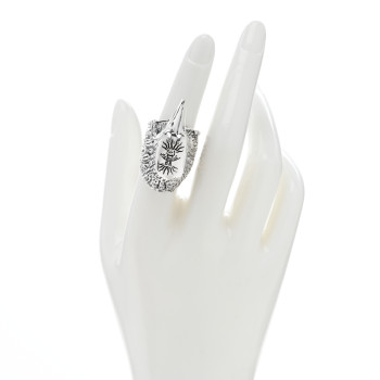 GUCCI Sterling Silver Large Anger Forest Eagle Head Ring 54 6.75
