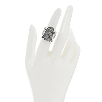 GUCCI Sterling Silver Grey Diamond GucciGhost Ghost Ring 53 6.25