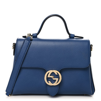 GUCCI Dollar Calfskin Interlocking G Top Handle Shoulder Bag Caspian