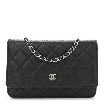 CHANEL Caviar Quilted Wallet On Chain WOC Black