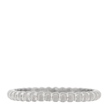 VAN CLEEF & ARPELS 18K White Gold Small Perlee Ring 55 7.25