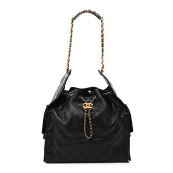 CHANEL Caviar Quilted Medium Chanel 25 Handbag Black