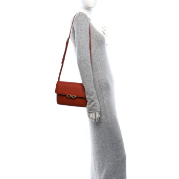 SAINT LAURENT Smooth Calfskin Le Maillon Satchel Orange