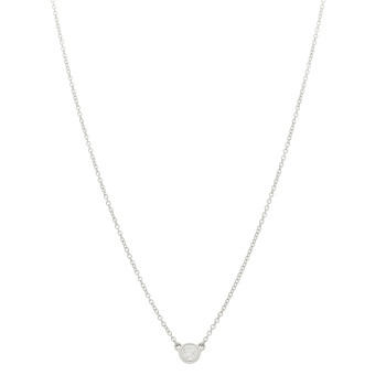 TIFFANY Platinum Diamond .17ct Elsa Peretti Diamonds By The Yard Pendant Necklace