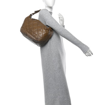 CHANEL Lambskin Quilted Cloudy Bundle Hobo Green