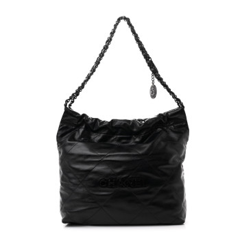 CHANEL Shiny Calfskin Quilted Small Chanel 22 So Black