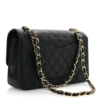 CHANEL Caviar Quilted Medium Double Flap Black