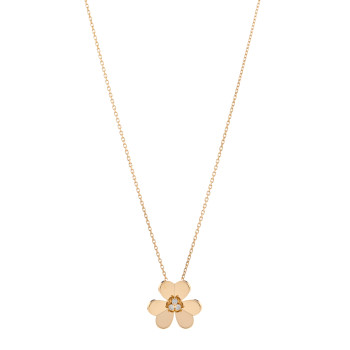VAN CLEEF & ARPELS 18K Yellow Gold Diamond Large Frivole Pendant Necklace