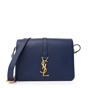 SAINT LAURENT Smooth Calfskin Medium Classic Monogram Universite Bag Deep Marine
