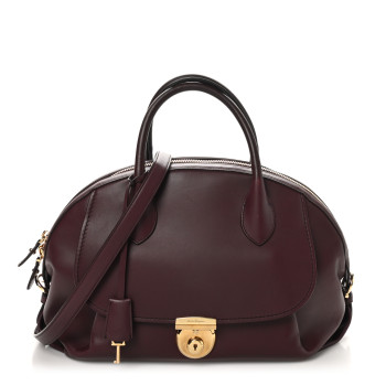 SALVATORE FERRAGAMO Calfskin Fiamma Bag Rouge Black