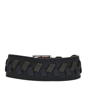 HERMES Chamonix Etriviere Tressage Bracelet T5 Black
