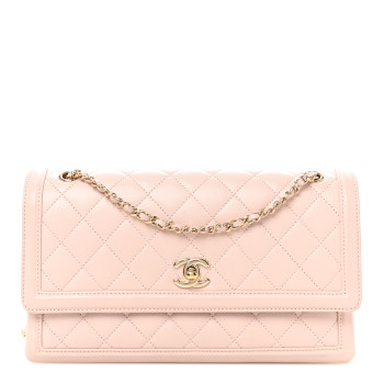 CHANEL Lambskin Quilted Hanbok Flap Bag Light Pink