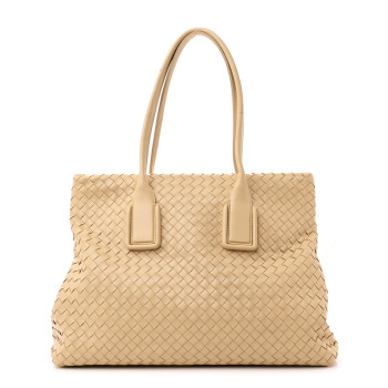 BOTTEGA VENETA Nappa Intrecciato Snap Tote Porridge