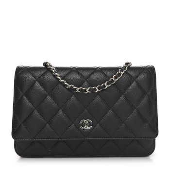 CHANEL Caviar Quilted Wallet on Chain WOC Black