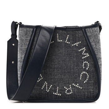 STELLA MCCARTNEY Eco Alter Denim Logo Mini Crossbody Blue