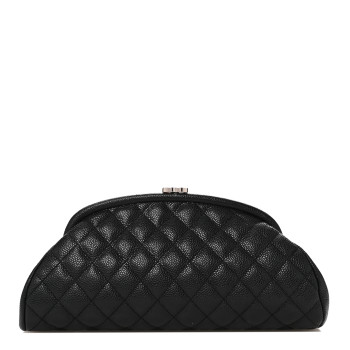 CHANEL Caviar Quilted Timeless Clutch Black