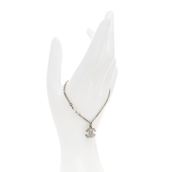 CHANEL Pearl Crystal CC Bracelet Gold
