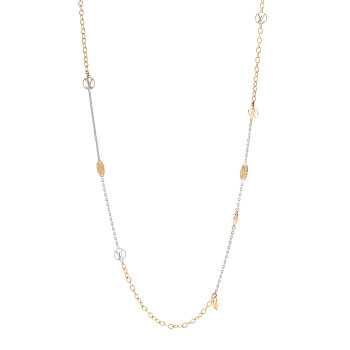 LOUIS VUITTON Logomania Sautoir Necklace Silver Gold